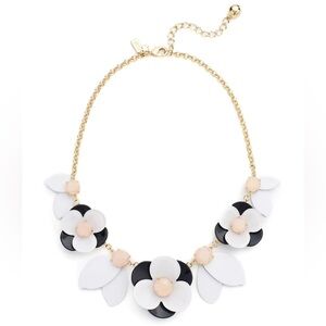 KATE SPADE “PICK A POSY” STATEMENT GOLD PLATED FLOWER NECKLACE - like new